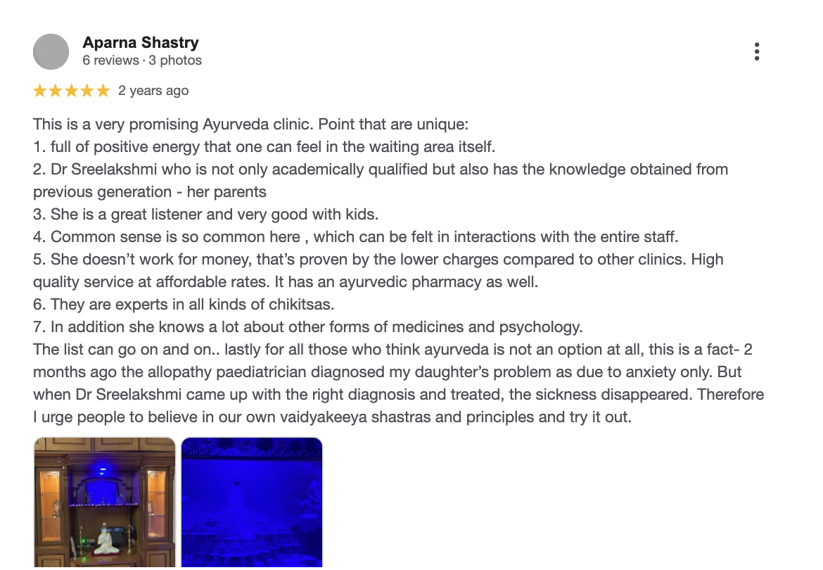 Patient Google Review